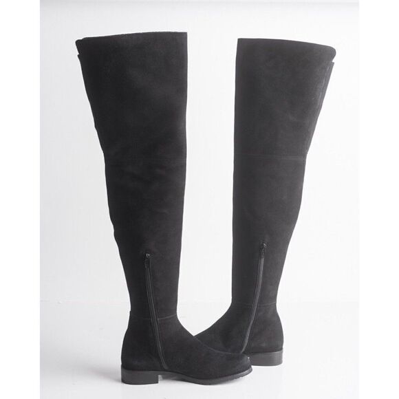 Stuart Weitzman Womens Black Suede Thigh High Boots Flats Pull On Sz US 6 - Picture 3 of 8